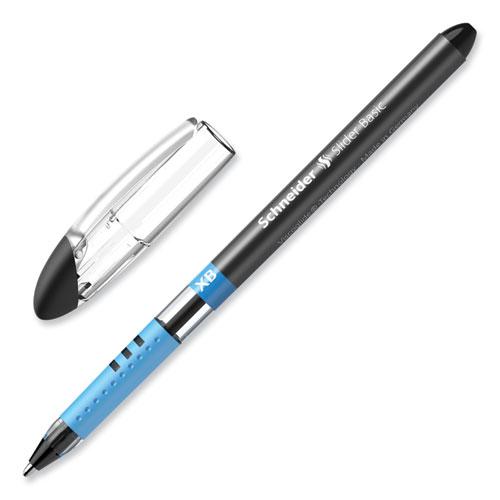Slider Basic Ballpoint Pen, Stick, Extra-Bold 1.4 mm, Black Ink, Black Barrel, 10/Box. Picture 3
