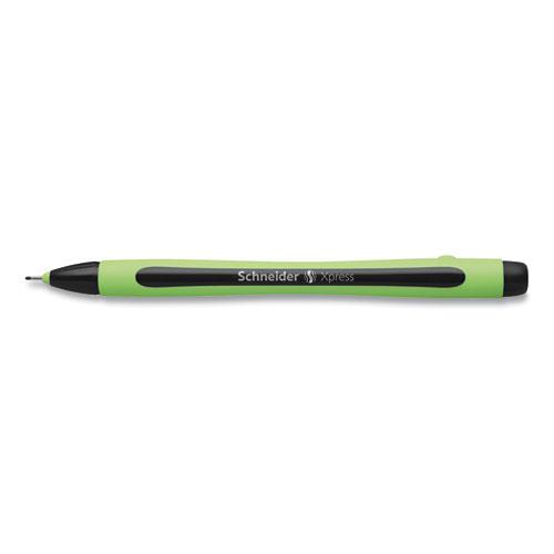 Xpress Fineliner Porous Point Pen, Stick, Medium 0.8 mm, Black Ink, Black/Green Barrel, 10/Box. Picture 5