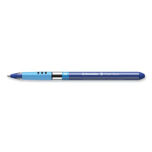 Slider Basic Ballpoint Pen, Stick, Medium 0.8 mm, Blue Ink, Blue Barrel, 10/Box. Picture 6