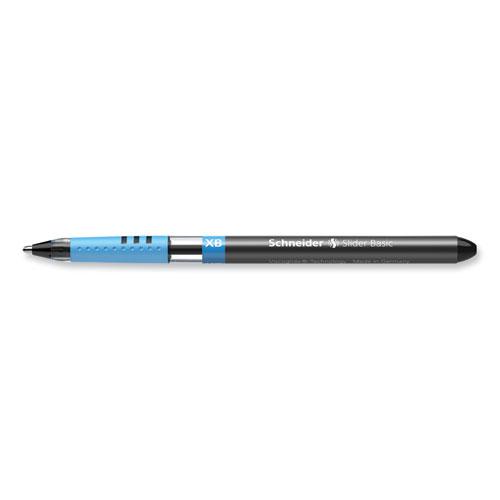 Slider Basic Ballpoint Pen, Stick, Extra-Bold 1.4 mm, Black Ink, Black Barrel, 10/Box. Picture 6