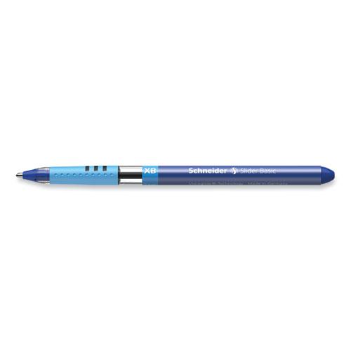 Slider Basic Ballpoint Pen, Stick, Extra-Bold 1.4 mm, Blue Ink, Blue Barrel, 10/Box. Picture 6