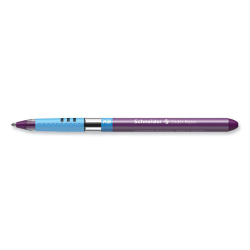 Slider Basic Ballpoint Pen, Stick, Extra-Bold 1.4 mm, Violet Ink, Violet Barrel, 10/Box. Picture 4