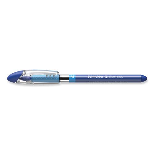 Slider Basic Ballpoint Pen, Stick, Medium 0.8 mm, Blue Ink, Blue Barrel, 10/Box. Picture 4