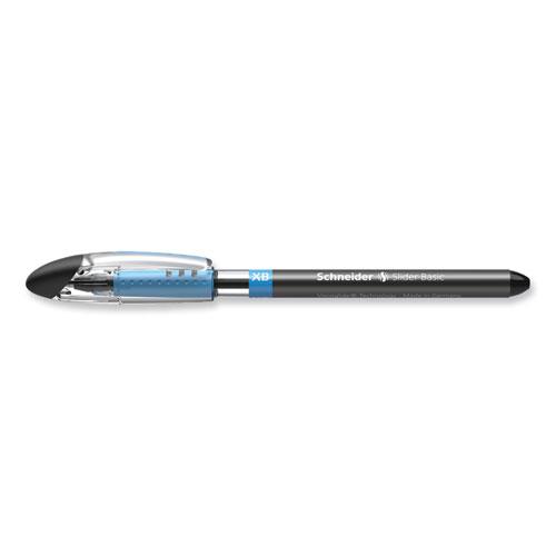 Slider Basic Ballpoint Pen, Stick, Extra-Bold 1.4 mm, Black Ink, Black Barrel, 10/Box. Picture 4
