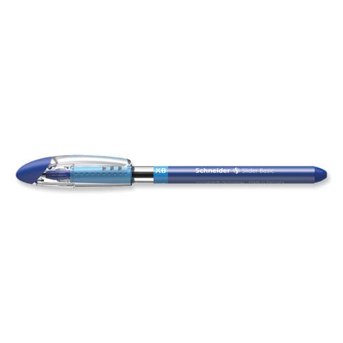Slider Basic Ballpoint Pen, Stick, Extra-Bold 1.4 mm, Blue Ink, Blue Barrel, 10/Box. Picture 4