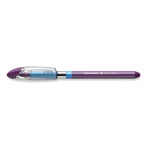 Slider Basic Ballpoint Pen, Stick, Extra-Bold 1.4 mm, Violet Ink, Violet Barrel, 10/Box. Picture 2