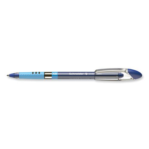 Slider Basic Ballpoint Pen, Stick, Extra-Bold 1.4 mm, Blue Ink, Blue Barrel, 10/Box. Picture 7