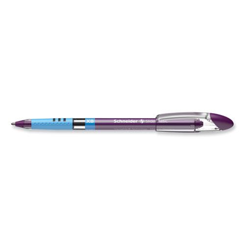 Slider Basic Ballpoint Pen, Stick, Extra-Bold 1.4 mm, Violet Ink, Violet Barrel, 10/Box. Picture 5