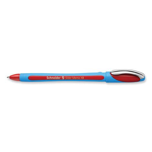 Slider Memo XB Ballpoint Pen, Stick, Extra-Bold 1.4 mm, Red Ink, Red/Light Blue Barrel, 10/Box. Picture 4
