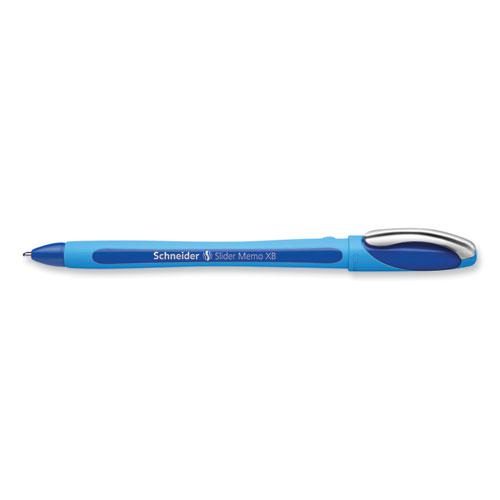 Slider Memo XB Ballpoint Pen, Stick, Extra-Bold 1.4 mm, Blue Ink, Blue/Light Blue Barrel, 10/Box. Picture 4