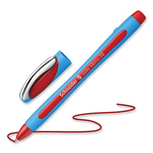 Slider Memo XB Ballpoint Pen, Stick, Extra-Bold 1.4 mm, Red Ink, Red/Light Blue Barrel, 10/Box. Picture 2
