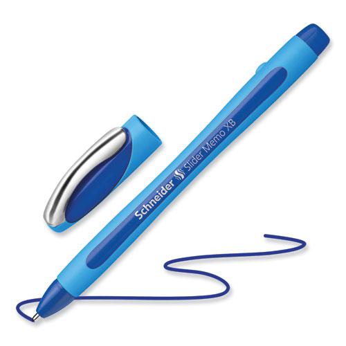 Slider Memo XB Ballpoint Pen, Stick, Extra-Bold 1.4 mm, Blue Ink, Blue/Light Blue Barrel, 10/Box. Picture 2