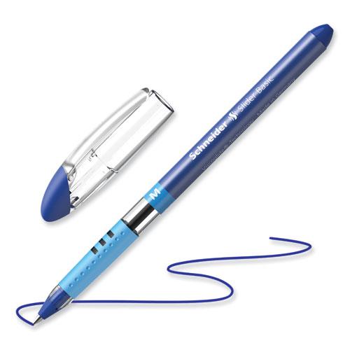 Slider Basic Ballpoint Pen, Stick, Medium 0.8 mm, Blue Ink, Blue Barrel, 10/Box. Picture 2