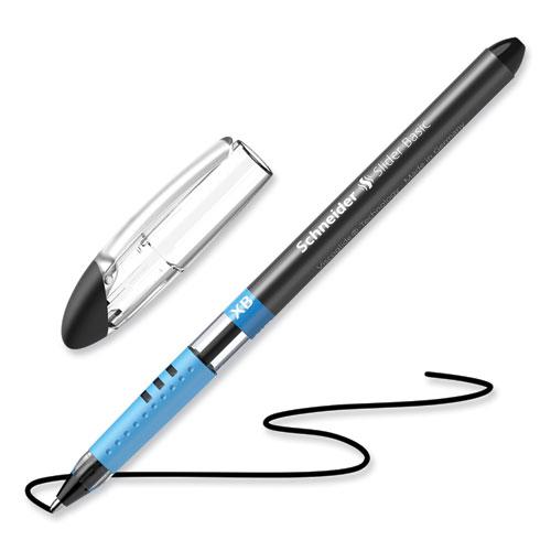 Slider Basic Ballpoint Pen, Stick, Extra-Bold 1.4 mm, Black Ink, Black Barrel, 10/Box. Picture 2
