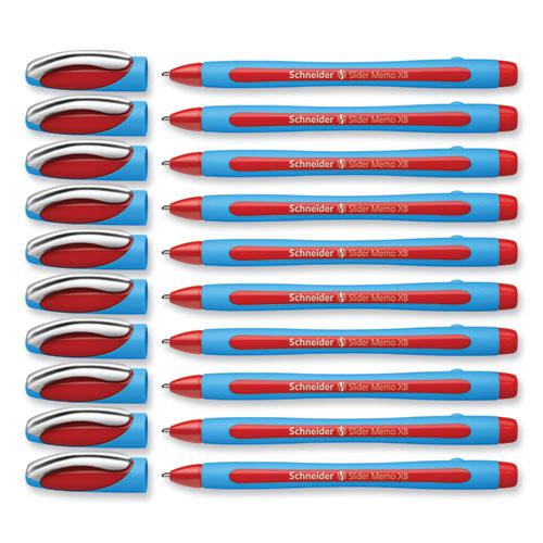 Slider Memo XB Ballpoint Pen, Stick, Extra-Bold 1.4 mm, Red Ink, Red/Light Blue Barrel, 10/Box. Picture 5