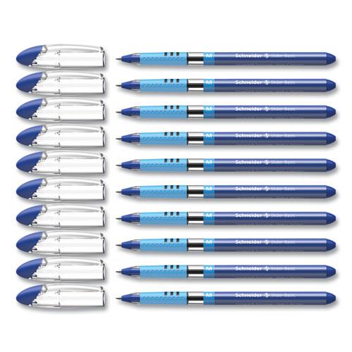 Slider Basic Ballpoint Pen, Stick, Medium 0.8 mm, Blue Ink, Blue Barrel, 10/Box. Picture 8