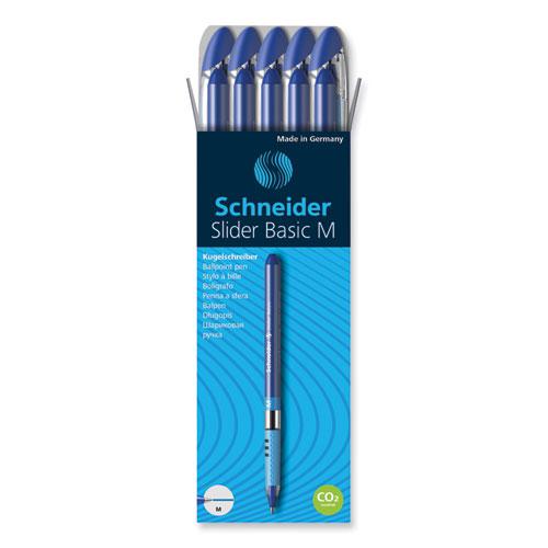 Slider Basic Ballpoint Pen, Stick, Medium 0.8 mm, Blue Ink, Blue Barrel, 10/Box. Picture 1
