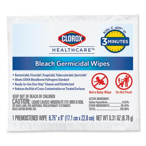 Bleach Germicidal Wipes, 1-Ply, 6.75 x 9, Unscented, White, 50/Box, 6 Boxes/Carton. Picture 10