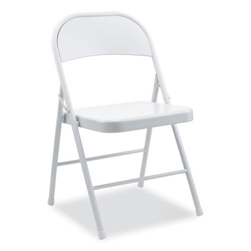 Armless Steel Folding Chair, Supports Up to 275 lb, Gray Seat, Gray Back, Gray Base, 4/Carton. Picture 1