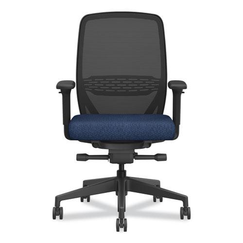 Nucleus Series Recharge Task Chair, Up to 300lb, 16.63" to 21.13" Seat Ht, Navy Seat, Black Back/Base. Picture 2