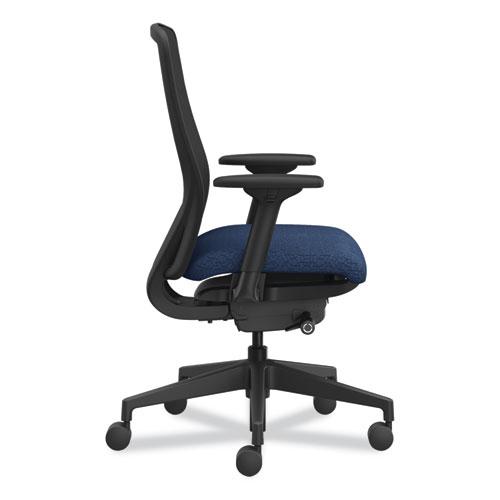 Nucleus Series Recharge Task Chair, Up to 300lb, 16.63" to 21.13" Seat Ht, Navy Seat, Black Back/Base. Picture 3