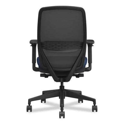 Nucleus Series Recharge Task Chair, Up to 300lb, 16.63" to 21.13" Seat Ht, Navy Seat, Black Back/Base. Picture 4