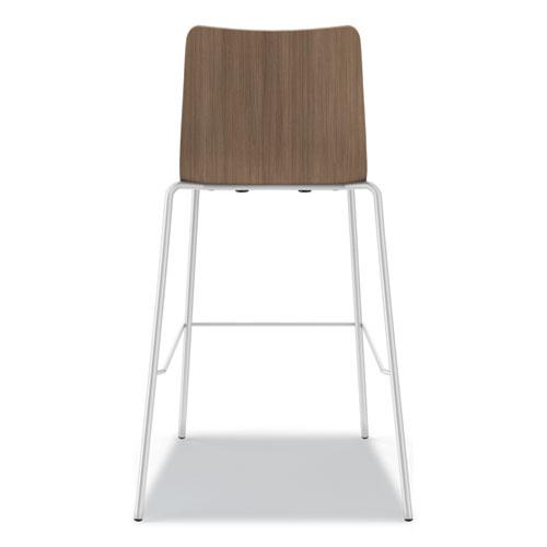 Ruck Laminate Task Stool, Supports up to 300 lb, 30" Seat Height, Pinnacle Seat/Base, Silver Frame. Picture 3