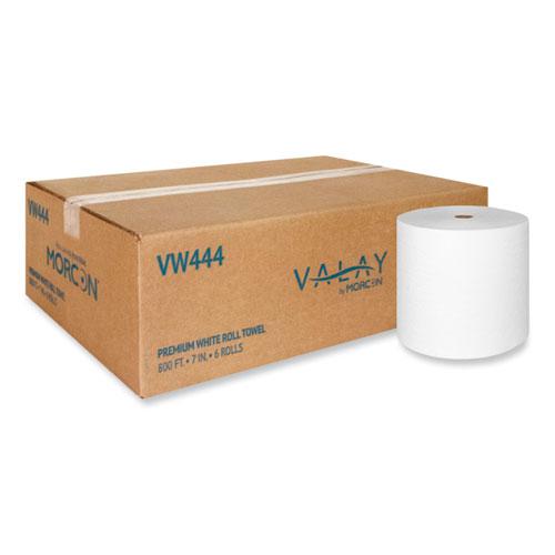Valay Proprietary Roll Towels, 1-Ply, 7" x 800 ft, White, 6 Rolls/Carton. Picture 2