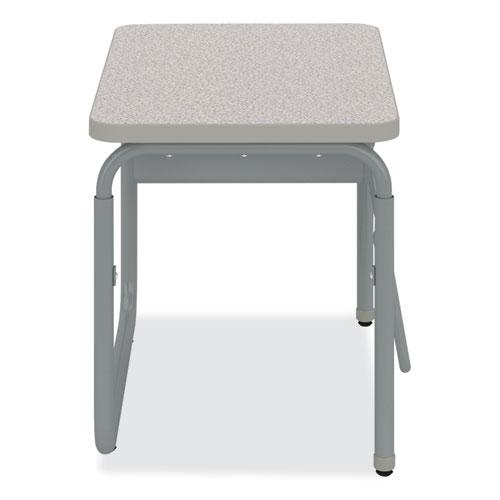 AlphaBetter 2.0 Height-Adjustable Student Desk with Pendulum Bar, 27.75" x 19.75" x 22" to 30", Pebble Gray. Picture 4