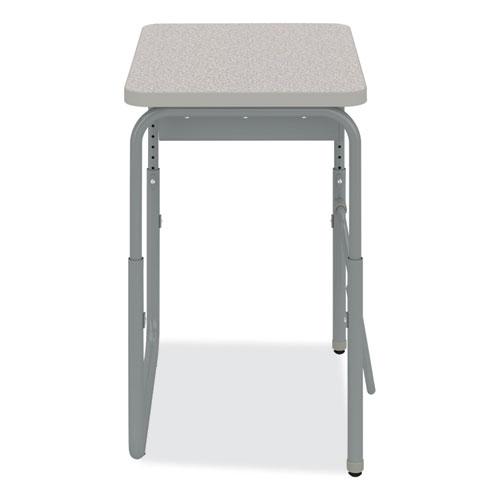 AlphaBetter 2.0 Height-Adjustable Student Desk with Pendulum Bar, 27.75" x 19.75" x 22" to 30", Pebble Gray. Picture 8