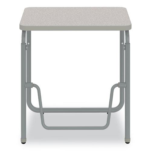 AlphaBetter 2.0 Height-Adjustable Student Desk with Pendulum Bar, 27.75" x 19.75" x 29" to 43", Pebble Gray. Picture 2