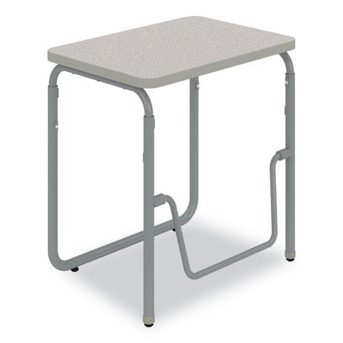 AlphaBetter 2.0 Height-Adjustable Student Desk with Pendulum Bar, 27.75" x 19.75" x 29" to 43", Pebble Gray. Picture 3