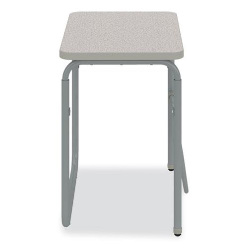 AlphaBetter 2.0 Height-Adjustable Student Desk with Pendulum Bar, 27.75" x 19.75" x 29" to 43", Pebble Gray. Picture 4