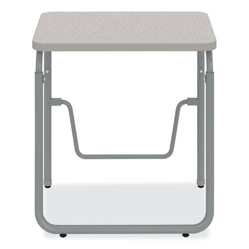 AlphaBetter 2.0 Height-Adjustable Student Desk with Pendulum Bar, 27.75" x 19.75" x 29" to 43", Pebble Gray. Picture 5