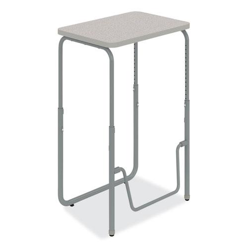 AlphaBetter 2.0 Height-Adjustable Student Desk with Pendulum Bar, 27.75" x 19.75" x 29" to 43", Pebble Gray. Picture 1