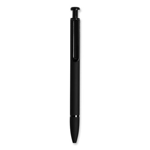 Monterey Soft Touch Ballpoint Pen, Retractable, Medium 1 mm, Black Ink, Midnight Barrel, 12/Pack. Picture 1