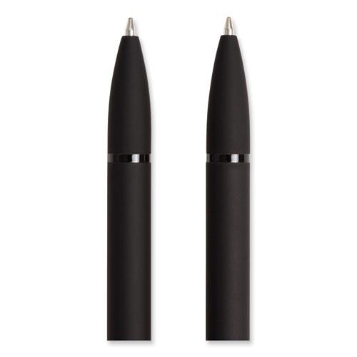 Monterey Soft Touch Ballpoint Pen, Retractable, Medium 1 mm, Black Ink, Midnight Barrel, 12/Pack. Picture 4