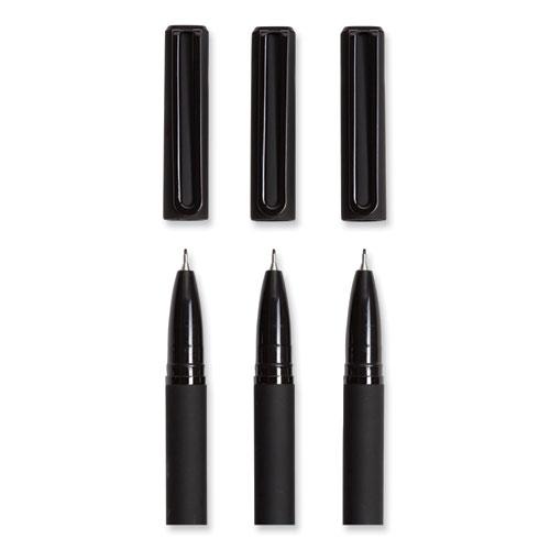 Catalina Soft Touch Porous Point Pen, Stick, Fine 0.7 mm, Black Ink, Black Barrel, Dozen. Picture 3