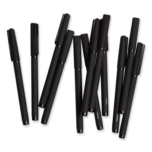 Catalina Soft Touch Porous Point Pen, Stick, Fine 0.7 mm, Black Ink, Black Barrel, Dozen. Picture 4