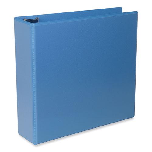 Slant D-Ring View Binder, 3 Rings, 3" Capacity, 11 x 8.5, Light Blue. Picture 4