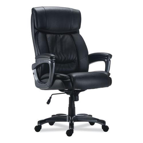 Alera Egino Big and Tall Chair, Supports Up to 400 lb, Black Seat/Back, Black Base. Picture 3