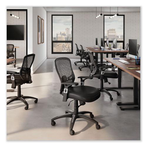 Alera Linhope Chair, Supports Up to 275 lb, Black Seat/Back, Black Base. Picture 2