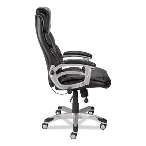 Alera Maurits Highback Chair, Supports Up to 275 lb, Black Seat/Back, Chrome Base. Picture 3