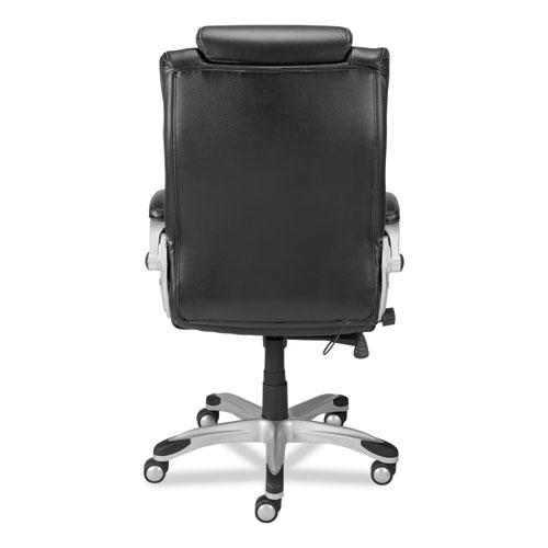 Alera Maurits Highback Chair, Supports Up to 275 lb, Black Seat/Back, Chrome Base. Picture 4