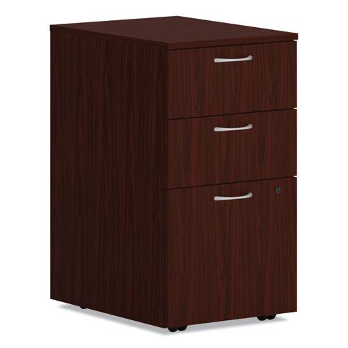 Mod Mobile Pedestal, Left or Right, 3-Drawers: Box/Box/File, Legal/Letter, Traditional Mahogany, 15" x 20" x 28". Picture 1