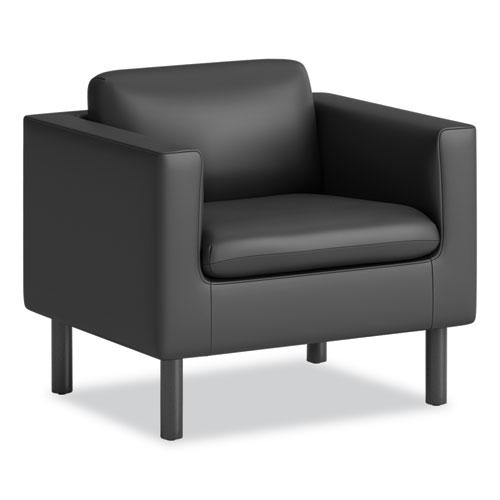 Parkwyn Series Club Chair, 33" x 26.75" x 29", Black Seat, Black Back, Black Base. Picture 1