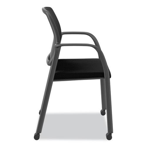 Nucleus Series Recharge Guest Chair, Supports Up to 300 lb, 17.62" Seat Height, Black Seat/Back, Black Base. Picture 2