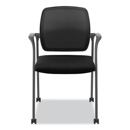 Nucleus Series Recharge Guest Chair, Supports Up to 300 lb, 17.62" Seat Height, Black Seat/Back, Black Base. Picture 3