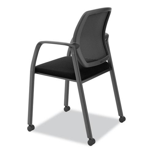 Nucleus Series Recharge Guest Chair, Supports Up to 300 lb, 17.62" Seat Height, Black Seat/Back, Black Base. Picture 4
