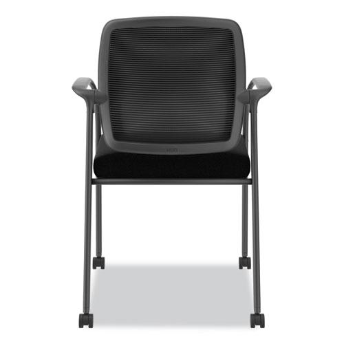 Nucleus Series Recharge Guest Chair, Supports Up to 300 lb, 17.62" Seat Height, Black Seat/Back, Black Base. Picture 5